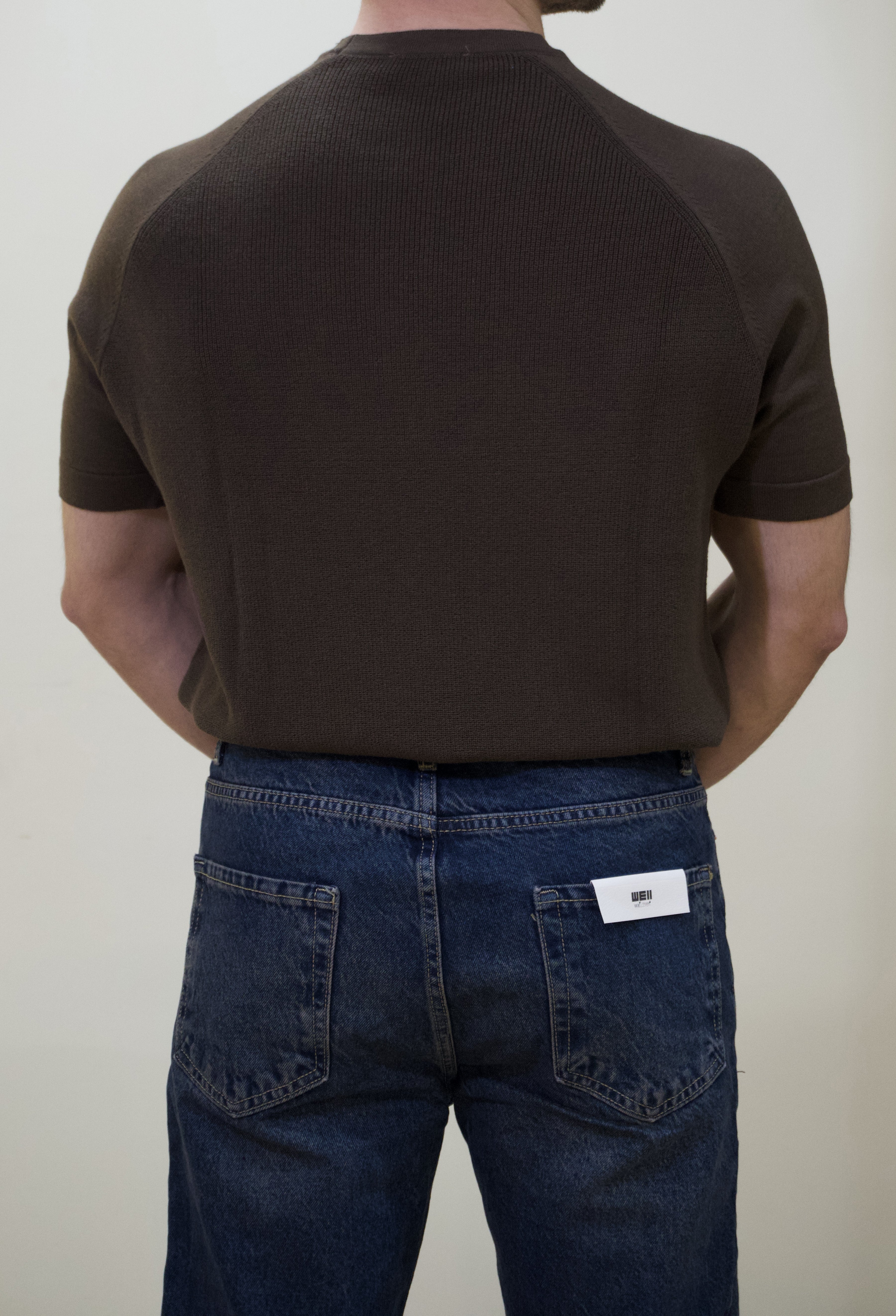 Basic Kahverengi Kısa Kol Triko T-shirt