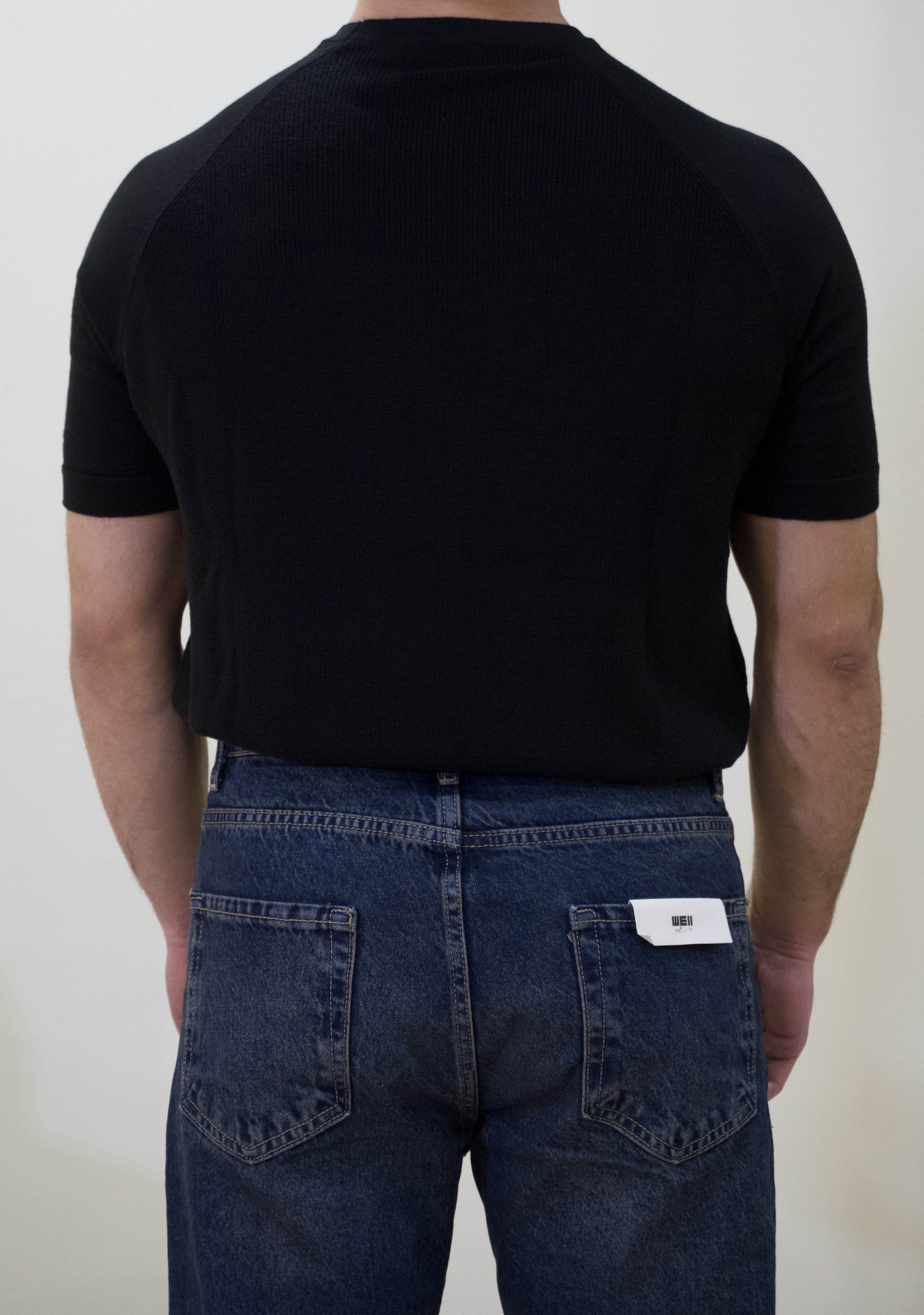 Basic Siyah Kısa Kol Triko T-shirt