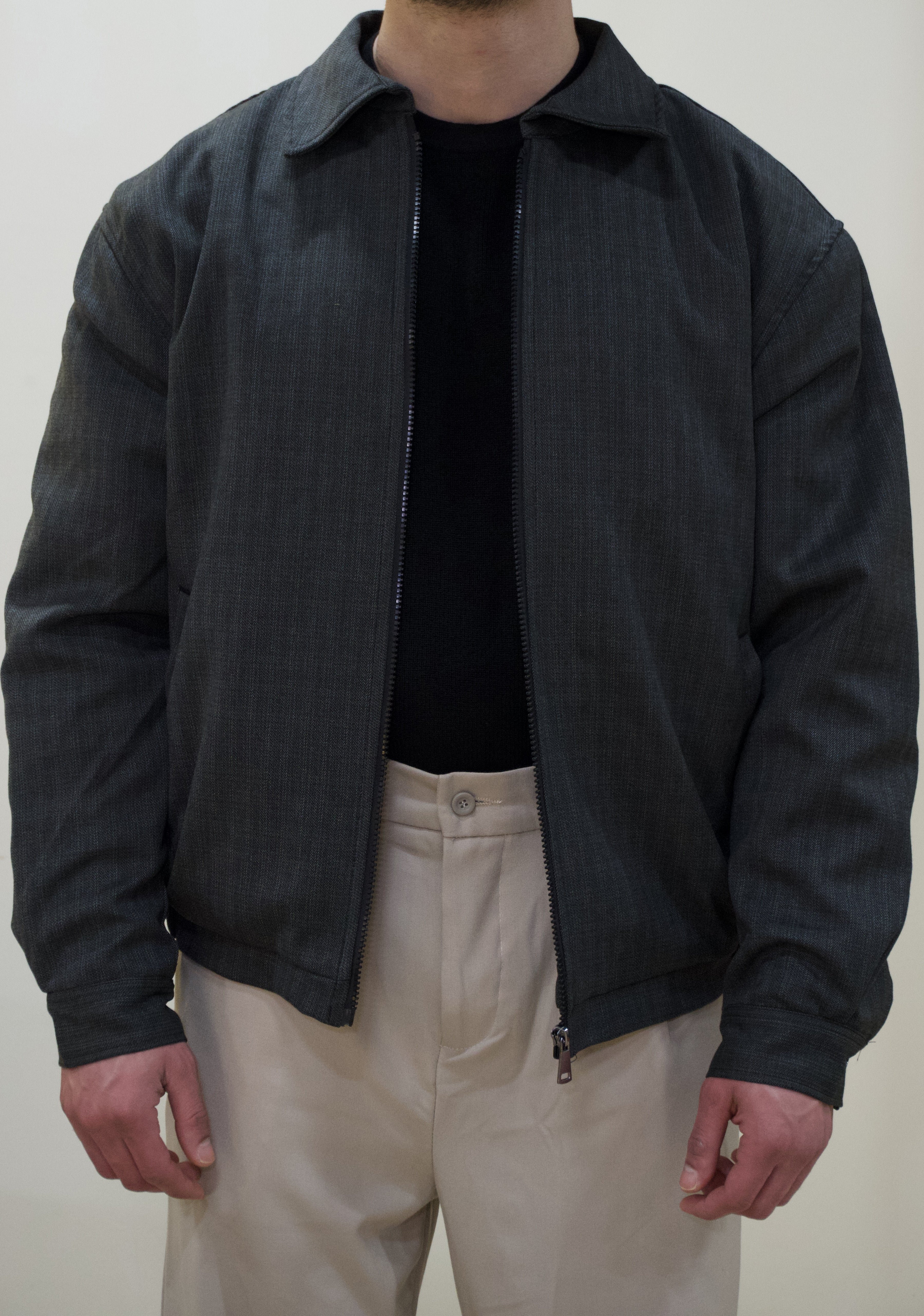 Antrasit Desenli Kapitone Ceket