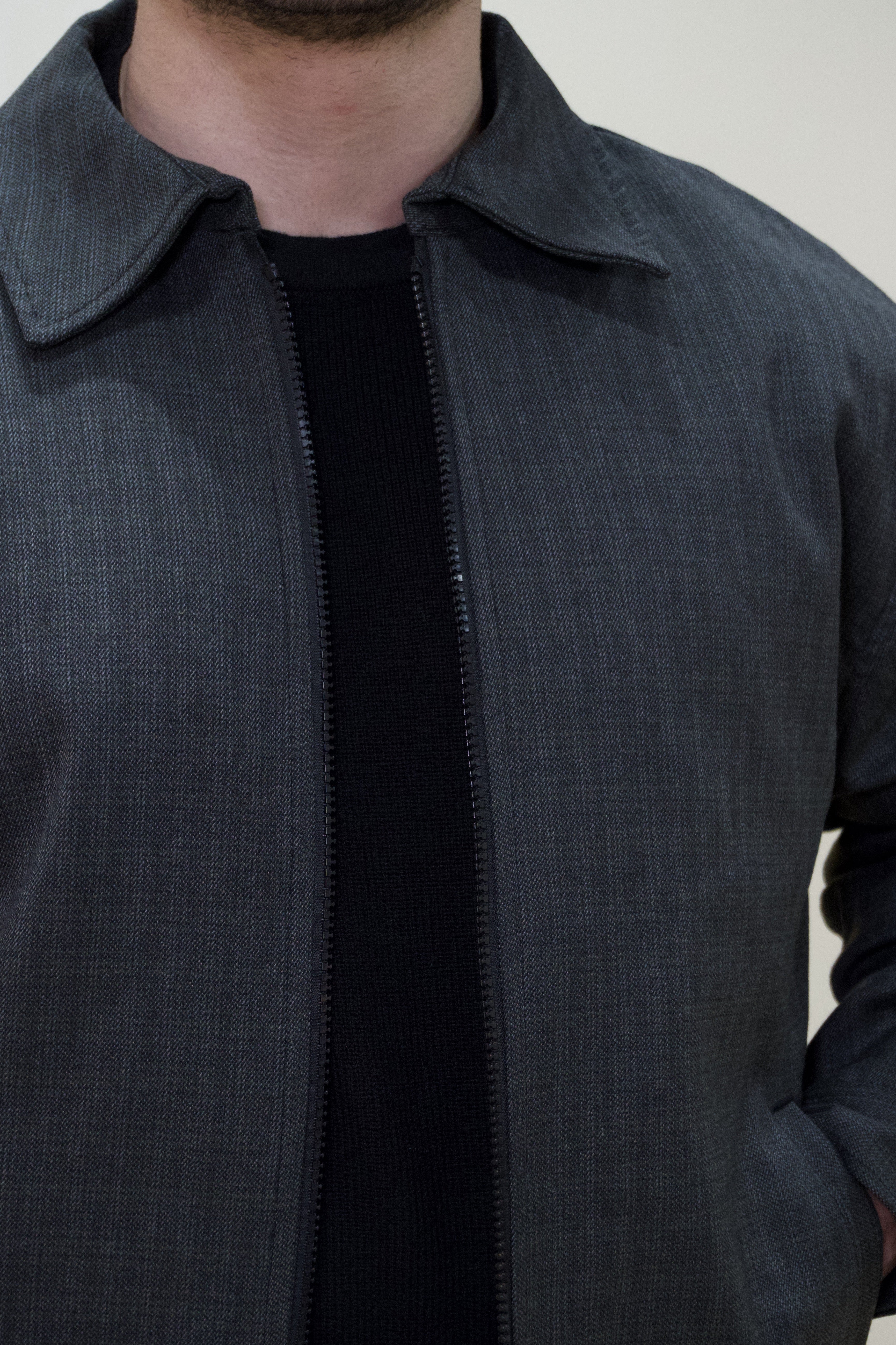 Antrasit Desenli Kapitone Ceket